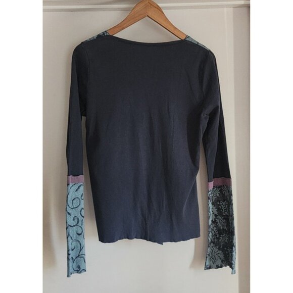 Vtg CIRQUE DU SOLEIL XL 16 Asymmetrical V Neck Graphic Print Patchwork Shirt - Picture 3 of 4